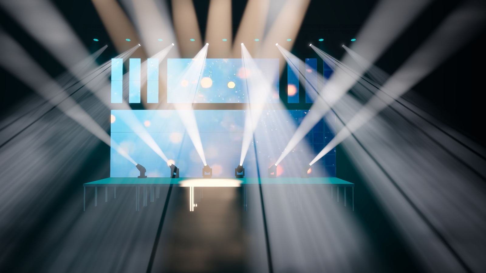 LED look test · beams