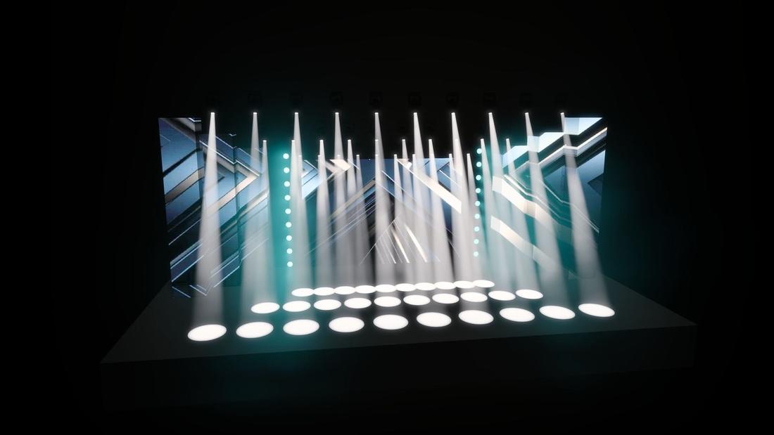 Concert stage with LED towers · 8