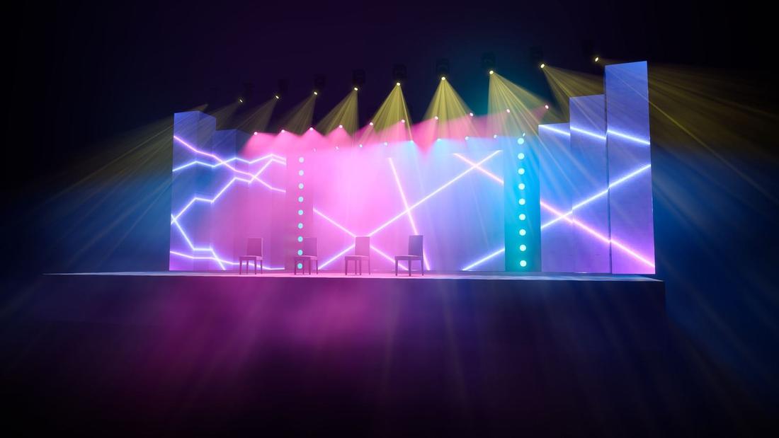 Concert stage with LED towers · 13