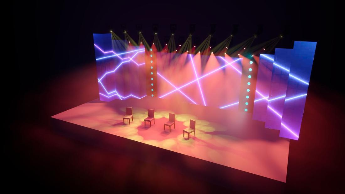 Concert stage with LED towers · 17