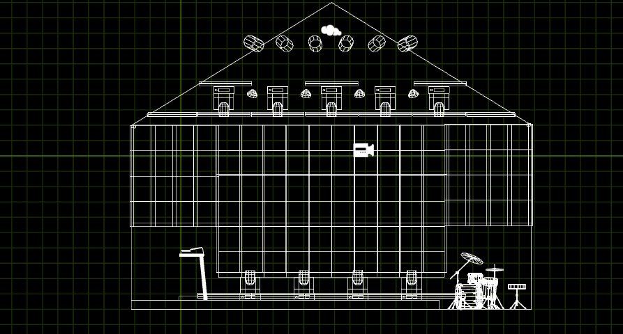 Wireframe of a venue stage